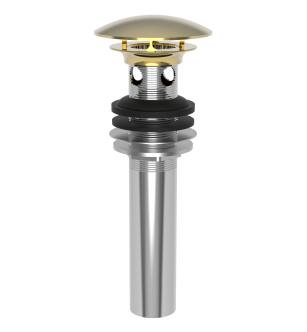 Brasstech 499/24 Solid Brass Dome Cap Drain With Overflow in Polished Gold (PVD)