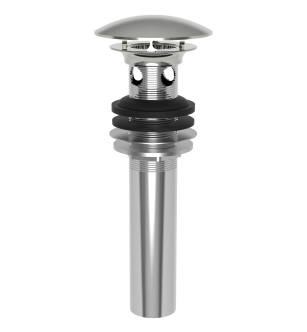 Brasstech 499/15 Solid Brass Dome Cap Drain With Overflow in Polished Nickel