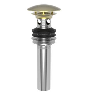 Brasstech 499/04 Solid Brass Dome Cap Drain With Overflow in Satin Brass (PVD)