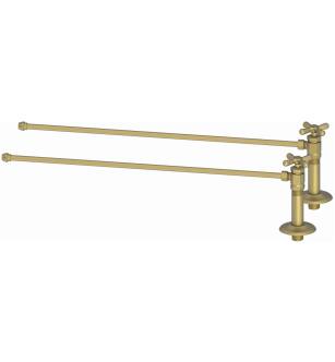 Brasstech 491X/06 1/2" Ips Inlet Traditional Cross Handle Lavatory Supply Kit With 20" Bullnose Rigid Supply Tube in Antique Brass