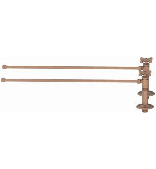 Brasstech 491X/08A 1/2" Ips Inlet Traditional Cross Handle Lavatory Supply Kit With 20" Bullnose Rigid Supply Tube in Antique Copper