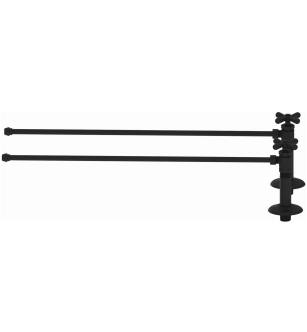 Brasstech 491X/56 1/2" Ips Inlet Traditional Cross Handle Lavatory Supply Kit With 20" Bullnose Rigid Supply Tube in Flat Black