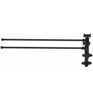 Brasstech 491X/54 1/2" Ips Inlet Traditional Cross Handle Lavatory Supply Kit With 20" Bullnose Rigid Supply Tube in Gloss Black