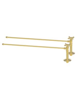 Brasstech 491X/03 1/2" Ips Inlet Traditional Cross Handle Lavatory Supply Kit With 20" Bullnose Rigid Supply Tube in Polished Brass (Coated)