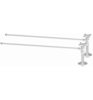 Brasstech 491X/26 1/2" Ips Inlet Traditional Cross Handle Lavatory Supply Kit With 20" Bullnose Rigid Supply Tube in Polished Chrome