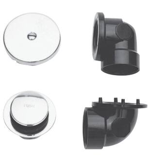 Brasstech 276/26 Toe Activated Tub Drain Kit in Polished Chrome