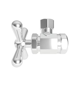 Brasstech 401X/26 Metal Cross Handle Angle Valve With 1/2" Ips Inlet And 3/8" O.d. Compression Outlet in Polished Chrome