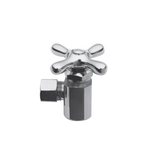Brasstech 400X/26 Metal Cross Handle Angle Valve With 1/2" Ips Inlet And 1/2" O.d. Compression Outlet in Polished Chrome