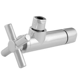 Brasstech 493X-1/26 Contemporary Cross Handle Valve Supply Kit With Bullnose Riser in Polished Chrome
