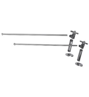Brasstech 492X/26 1/2" Ips X 1/2" O.d. Lavatory Supply Kit With Cross Handle in Polished Chrome