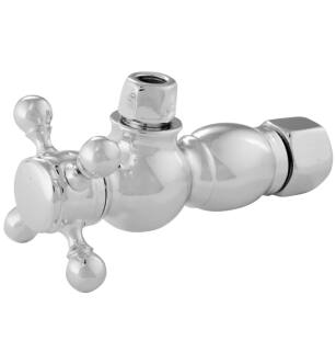 Brasstech 482X-2/26 Traditional Cross Handle Valve Supply Kit With Flathead Riser in Polished Chrome