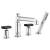 Brizo T67476-PCLHP Invari 6 7/8" Four Hole Deck Mounted Roman Tub Faucet with Handshower - Less Handles in Chrome