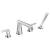 Brizo T67498-PCLHP Levoir 6 7/8" Four Hole Deck Mounted Roman Tub Faucet with Handshower - Less Handles in Chrome