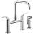 Brizo 62554LF-PC Litze 13 3/8" Double Handle Square Arc Bridge Kitchen Faucet with Industrial Handle in Chrome