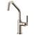 Brizo 61063LF-SS Litze 11 1/2" Single Handle Angled Spout Bar Kitchen Faucet with Knurled Handle in Stainless Steel