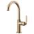 Brizo 61044LF-GL Litze 11 5/8" Single Handle Arc Spout Bar Kitchen Faucet with Industrial Handle in Luxe Gold