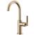 Brizo 61043LF-GL Litze 11 5/8" Single Handle Arc Spout Bar Kitchen Faucet with Knurled Handle in Luxe Gold