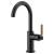 Brizo 61043LF-BLGL Litze 11 5/8" Single Handle Arc Spout Bar Kitchen Faucet with Knurled Handle in Matte Black / Luxe Gold