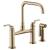 Brizo 62554LF-GL Litze 13 3/8" Double Handle Square Arc Bridge Kitchen Faucet with Industrial Handle in Luxe Gold