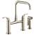 Brizo 62554LF-PN Litze 13 3/8" Double Handle Square Arc Bridge Kitchen Faucet with Industrial Handle in Polished Nickel