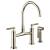 Brizo 62543LF-PN Litze 15 3/8" Double Handle Arc Spout Bridge Kitchen Faucet with Knurled Handle in Polished Nickel