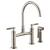 Brizo 62543LF-SS Litze 15 3/8" Double Handle Arc Spout Bridge Kitchen Faucet with Knurled Handle in Stainless Steel