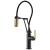 Brizo 63244LF-BLGL Litze 21 1/2" Articulating Kitchen Faucet with Industrial Handle in Matte Black / Luxe Gold