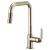 Brizo 63054LF-PN Litze 14" Single Handle Square Arc Spout Pull-Down Kitchen Faucet with Industrial Handle in Polished Nickel