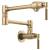 Brizo 62843LF-GL Litze 6 1/2" Double Handle Wall Mount Pot Filler Kitchen Faucet with Knurled Handle in Luxe Gold