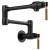 Brizo 62843LF-BLGL Litze 6 1/2" Double Handle Wall Mount Pot Filler Kitchen Faucet with Knurled Handle in Matte Black / Luxe Gold