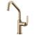 Brizo 61064LF-GL Litze 11 1/2" Single Handle Angled Spout Bar Kitchen Faucet with Industrial Handle in Luxe Gold