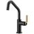 Brizo 61064LF-BLGL Litze 11 1/2" Single Handle Angled Spout Bar Kitchen Faucet with Industrial Handle in Matte Black / Luxe Gold