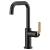 Brizo 61054LF-BLGL Litze 11 3/8" Single Handle Square Spout Bar Kitchen Faucet with Industrial Handle in Matte Black / Luxe Gold