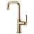 Brizo 61053LF-GL Litze 11 3/8" Single Handle Square Arc Bar Kitchen Faucet with Knurled Handle in Luxe Gold