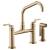 Brizo 62564LF-GL Litze 13 1/2" Double Handle Angled Spout Bridge Kitchen Faucet with Industrial Handle in Luxe Gold