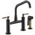 Brizo 62563LF-BLGL Litze 13 1/2" Double Handle Angled Spout Bridge Kitchen Faucet with Knurled Handle in Matte Black / Luxe Gold