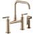 Brizo 62553LF-GL Litze 15 3/8" Double Handle Square Arc Bridge Kitchen Faucet with Knurled Handle in Luxe Gold