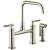 Brizo 62553LF-PN Litze 15 3/8" Double Handle Square Arc Bridge Kitchen Faucet with Knurled Handle in Polished Nickel