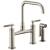 Brizo 62553LF-SS Litze 15 3/8" Double Handle Square Arc Bridge Kitchen Faucet with Knurled Handle in Stainless Steel