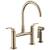 Brizo 62544LF-GL Litze 15 3/8" Double Handle Arc Spout Bridge Kitchen Faucet with Industrial Handle in Luxe Gold