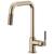 Brizo 63053LF-GL Litze 14" Single Handle Square Arc Spout Pull-Down Kitchen Faucet with Knurled Handle in Luxe Gold