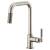 Brizo 63053LF-SS Litze 14" Single Handle Square Arc Spout Pull-Down Kitchen Faucet with Knurled Handle in Stainless Steel