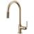 Brizo 63044LF-GL Litze 16" Single Handle Arc Spout Pull-Down Kitchen Faucet with Industrial Handle in Luxe Gold