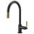 Brizo 63043LF-BLGL Litze 16" Single Handle Deck Mounted Pull-Down Kitchen Faucet with Knurled Handle in Matte Black / Luxe Gold