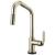 Brizo 64064LF-PN Litze 14 5/8" Single Handle Angled Spout SmartTouch Pull-Down Kitchen Faucet with Industrial Handle in Polished Nickel