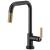 Brizo 64054LF-BLGL Litze 14 1/2" Single Handle Square Spout SmartTouch Pull-Down Kitchen Faucet with Industrial Handle in Matte Black / Luxe Gold