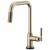 Brizo 64053LF-GL Litze 14 1/2" Single Handle Square Spout SmartTouch Pull-Down Kitchen Faucet with Knurled Handle in Luxe Gold