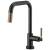 Brizo 64053LF-BLGL Litze 14 1/2" Single Handle Square Spout SmartTouch Pull-Down Kitchen Faucet with Knurled Handle in Matte Black / Luxe Gold