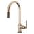 Brizo 64043LF-GL Litze 16 1/2" Single Handle Arc Spout SmartTouch Pull-Down Kitchen Faucet with Knurled Handle in Luxe Gold