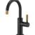 Brizo 61343LF-C-BLGL Litze Beverage Faucet with Arc Spout and Knurled Handle in Matte Black / Luxe Gold